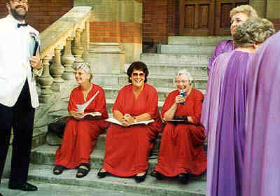 Picture of Choir Members outside RAH