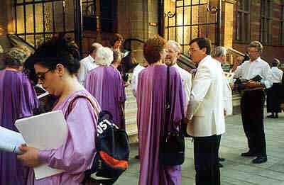 Some of the Gentlemen of the choir outside RAH